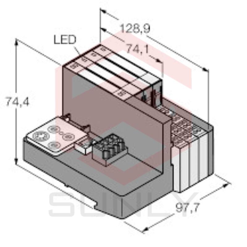 Bộ lập trình cho Ethernet Modbus/TCP trong IP20 TI-BL20-PG-EN-8