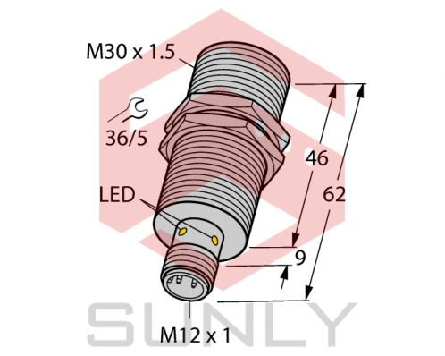 Cảm biến khoảng cách cảm ứng Turck BI15U-EM30WD-AN6X-H1141