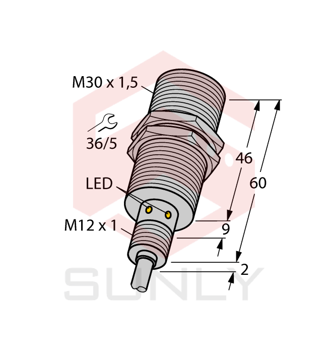 Cảm biến khoảng cách cảm ứng Turck BI15U-EM30WD-AP6X/S90 7M