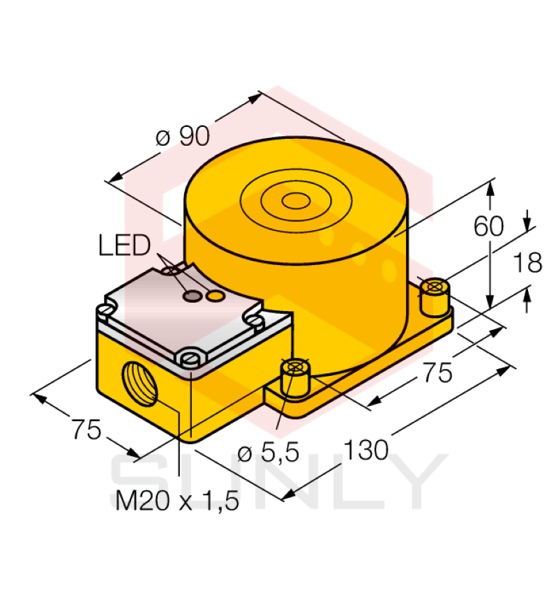 Cảm biến khoảng cách cảm ứng Turck NI100U-K90SR-VN4X2/S720 10M