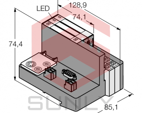 Economy Set for Simple I/O Communication via PROFIBUS-DP in IP20 TI-BL20-E-DPV1-S-4