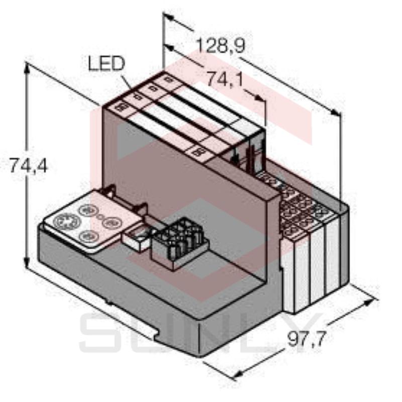 Programmable Set for Simple I/O Communication via Ethernet/IP in IP20 TI-BL20-PG-EIP-S-4