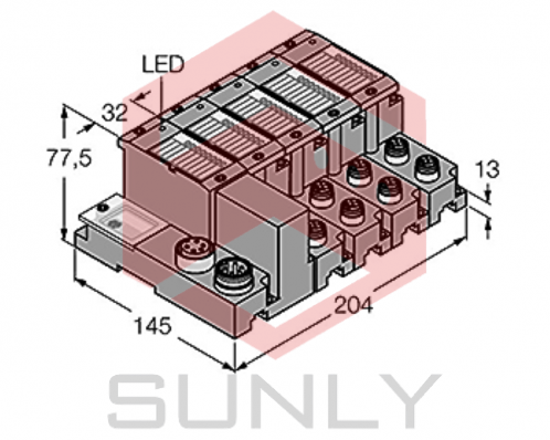 Set for Simple I/O Communication via DeviceNet in IP67 TI-BL67-DN-S-8