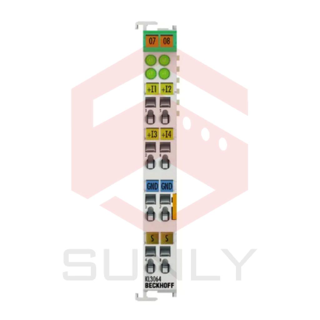 KL3064 | Bus Terminal, đầu vào analog 4 kênh, điện áp, 0…10 V, 12 bit, đơn kênh, có kết nối chống nhiễu