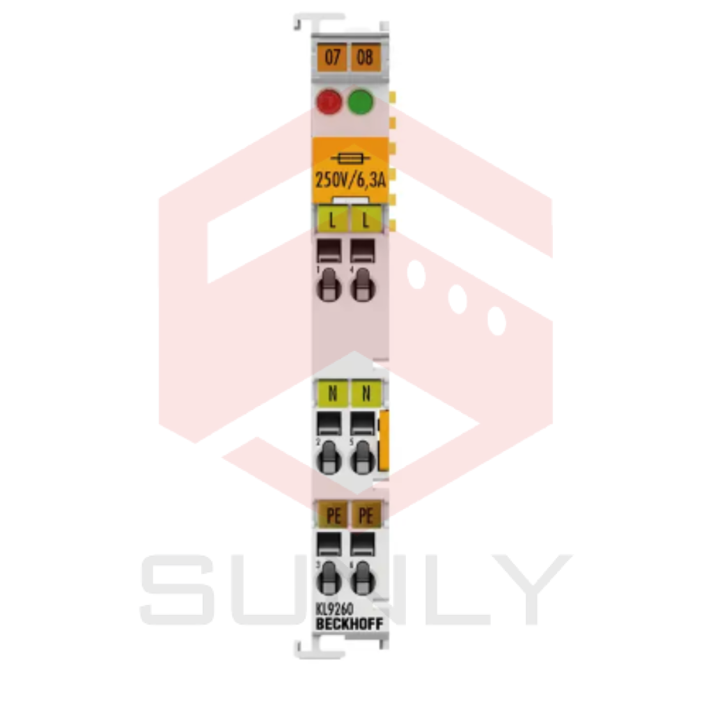 KL9260 | Bộ klem cung cấp tiềm năng, 120…230 V AC, có chức năng chẩn đoán và cầu chì