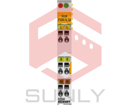 KL9260 | Bộ klem cung cấp tiềm năng, 120…230 V AC, có chức năng chẩn đoán và cầu chì