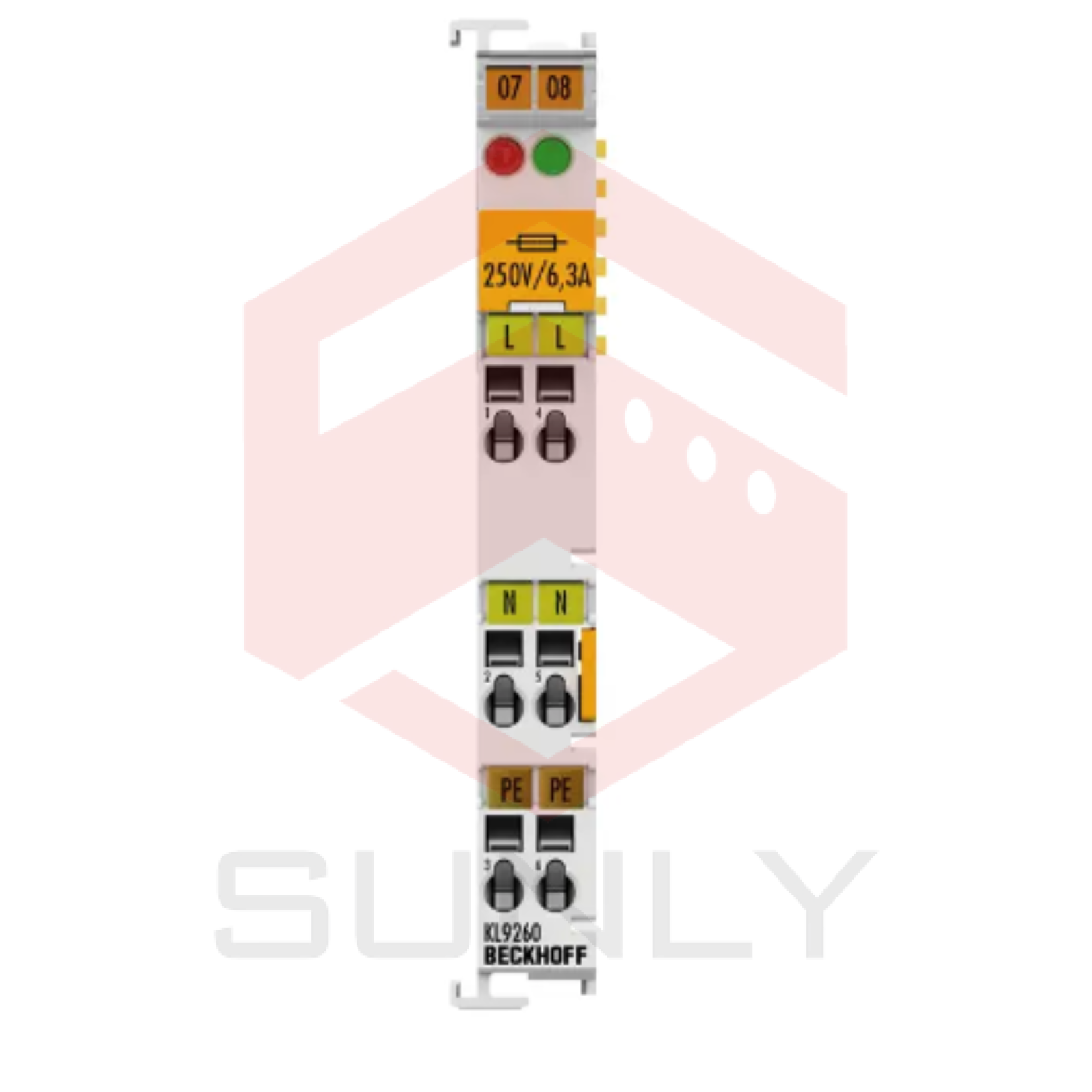 KL9260 | Bộ klem cung cấp tiềm năng, 120…230 V AC, có chức năng chẩn đoán và cầu chì