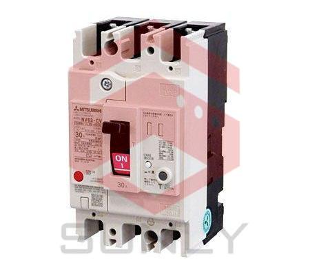 CB khối chống giật Mitsubishi NV63-SV 3P 15A 7.5kA 30mA