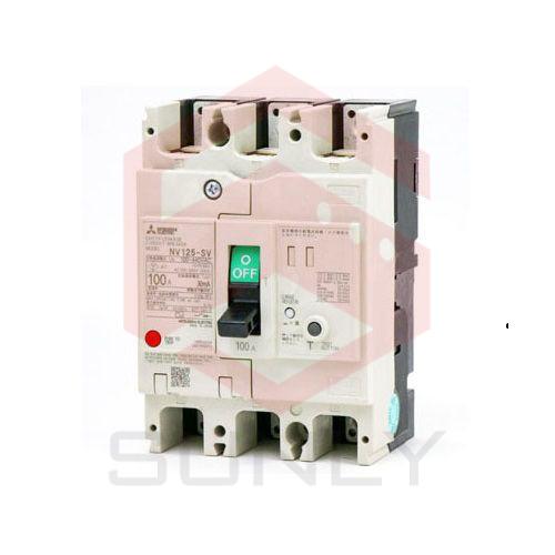 CB khối chống giật Mitsubishi NV125-SV 3P 100A 30kA 30mA